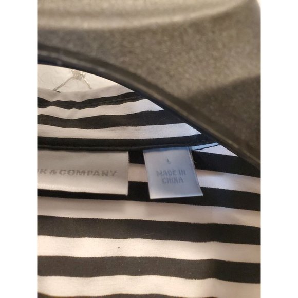 New York and Company Striped bell sleeved shirt SZ. L woman's - Picture 4 of 6